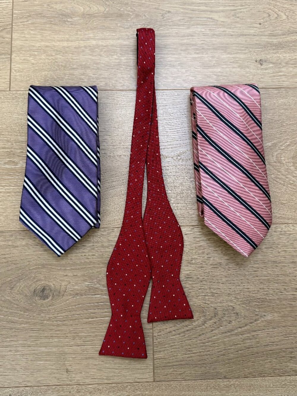 Lot Of 3 Silk Neckties - (2) Brooks Brothers + (1) JoS A Bank Bow Tie
